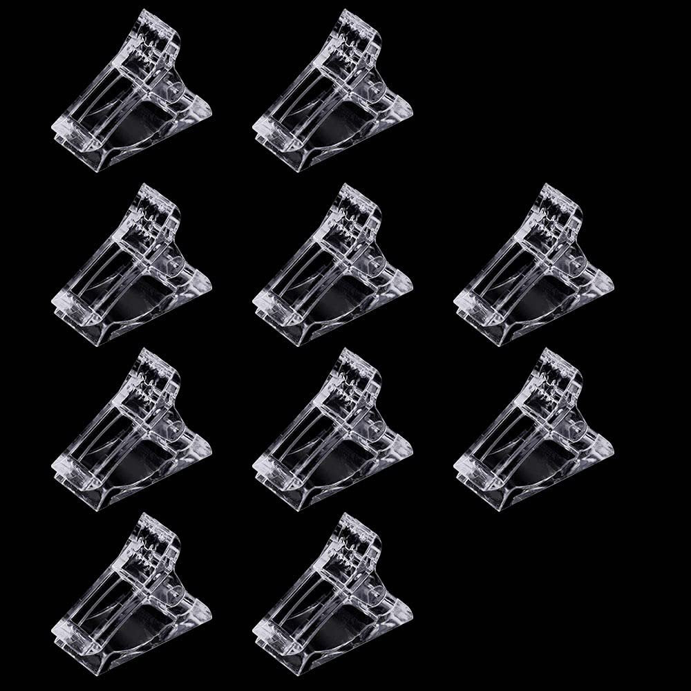 DRDS 10 Stück Nagelspitzen Clips für schnelles Aufbauen von Polygel-Nägeln – Wiederverwendbare Nagelformen-Klammern für UV-LED Nagelverlängerungen, Maniküre-Werkzeug