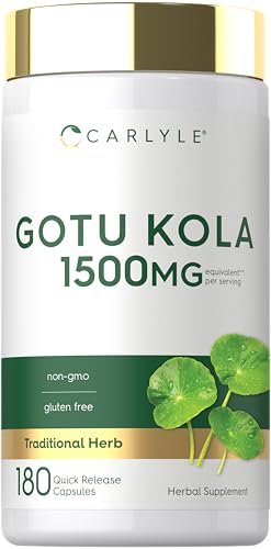 Carlyle Gotu Kola Nahrungsergänzungsmittel | 180 Kapseln | Traditioneller Kräuterextrakt | Non-GMO & Glutenfrei