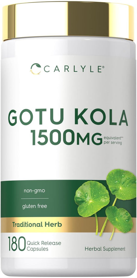 Carlyle Gotu Kola Nahrungsergänzungsmittel | 180 Kapseln | Traditioneller Kräuterextrakt | Non-GMO & Glutenfrei