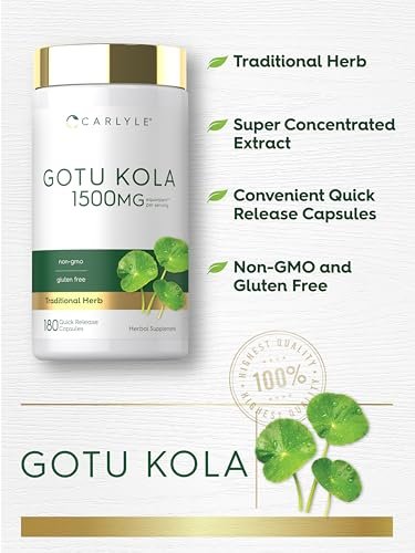 Carlyle Gotu Kola Nahrungsergänzungsmittel | 180 Kapseln | Traditioneller Kräuterextrakt | Non-GMO & Glutenfrei
