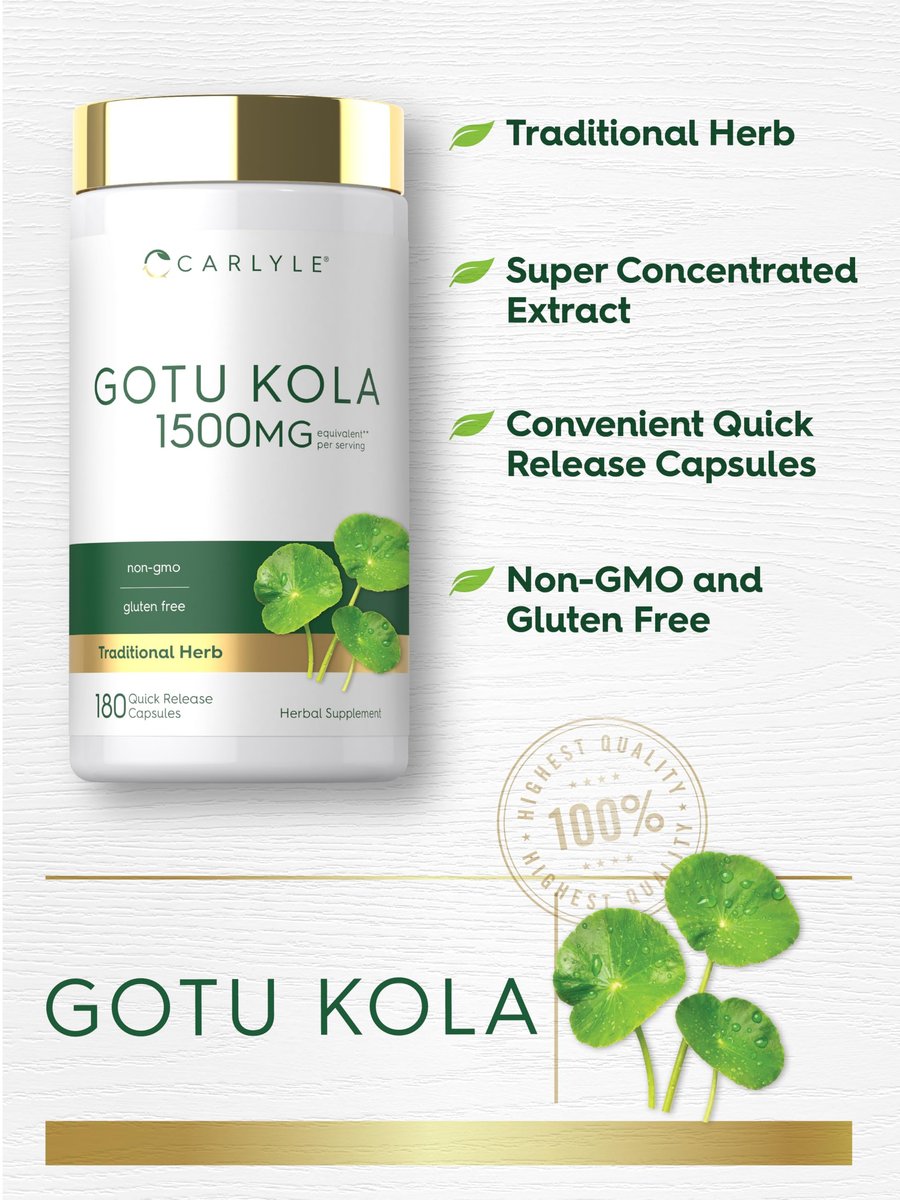 Carlyle Gotu Kola Nahrungsergänzungsmittel | 180 Kapseln | Traditioneller Kräuterextrakt | Non-GMO & Glutenfrei