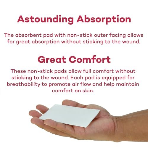 Dealmed Sterile Non-Adherent 2" x 3" Mullkompressen – 100 Stück, hochsaugfähig, nicht klebend, schmerzfreier Verbandwechsel