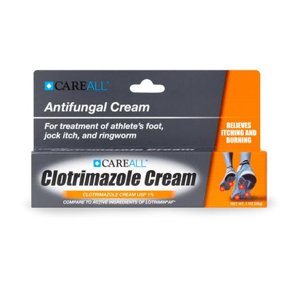 CareAll Clotrimazol Antimykotische Creme 1% USP 1,0 oz (4er-Pack) – Behandelt Fußpilz, Juckreiz und Ringelflechte – Vergleichbar mit der Marke Nr. 1