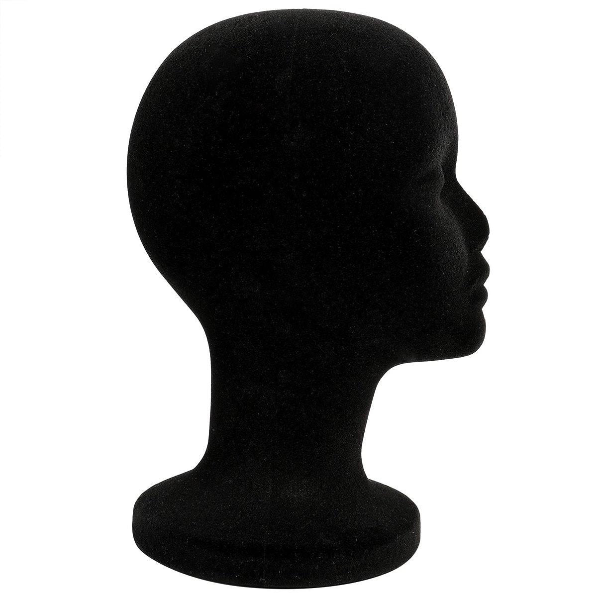 Foraineam 2er-Pack Schwarze Schaumstoff-Perückenkopf, 30 cm Weiblicher Manikin-Schaumkopf, Perückenhalter für Hüte, Brillen, Stirnbänder, Haarverlängerungen
