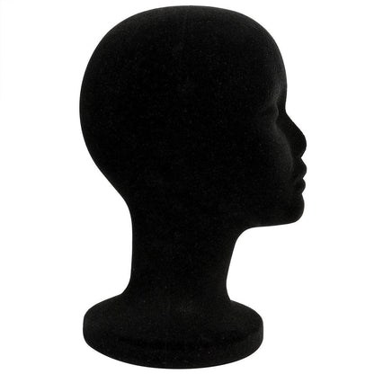 Foraineam 2er-Pack Schwarze Schaumstoff-Perückenkopf, 30 cm Weiblicher Manikin-Schaumkopf, Perückenhalter für Hüte, Brillen, Stirnbänder, Haarverlängerungen