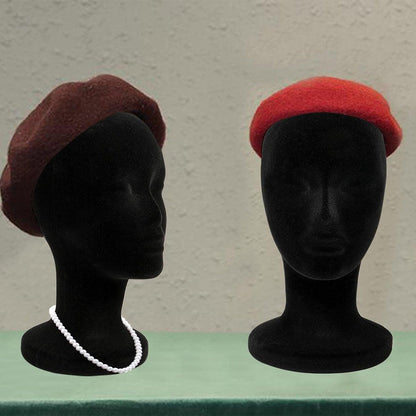 Foraineam 2er-Pack Schwarze Schaumstoff-Perückenkopf, 30 cm Weiblicher Manikin-Schaumkopf, Perückenhalter für Hüte, Brillen, Stirnbänder, Haarverlängerungen