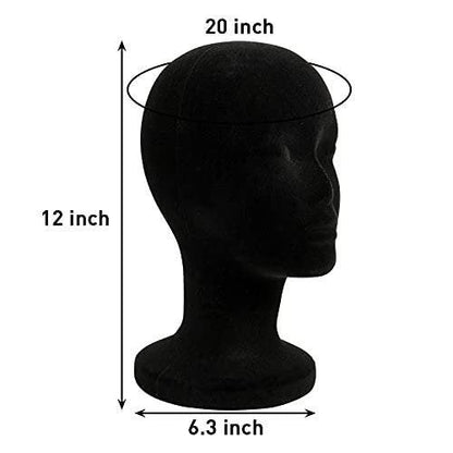 Foraineam 2er-Pack Schwarze Schaumstoff-Perückenkopf, 30 cm Weiblicher Manikin-Schaumkopf, Perückenhalter für Hüte, Brillen, Stirnbänder, Haarverlängerungen