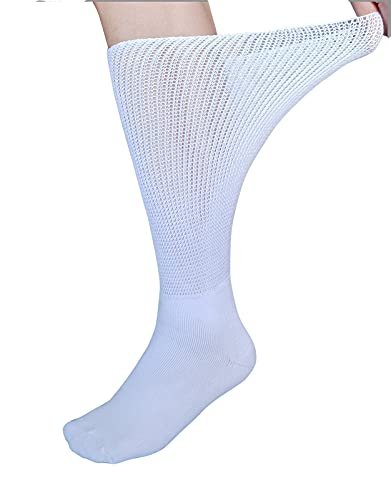 CIRZUEX Extrawide Socken für Lymphödem, geschwollene Füße und Beine, bariatrische Socken, Gipsverband-Socken, diabetische, nicht einschnürende Neuropathie-Schwellungen, Damen und Herren, 2 Paar