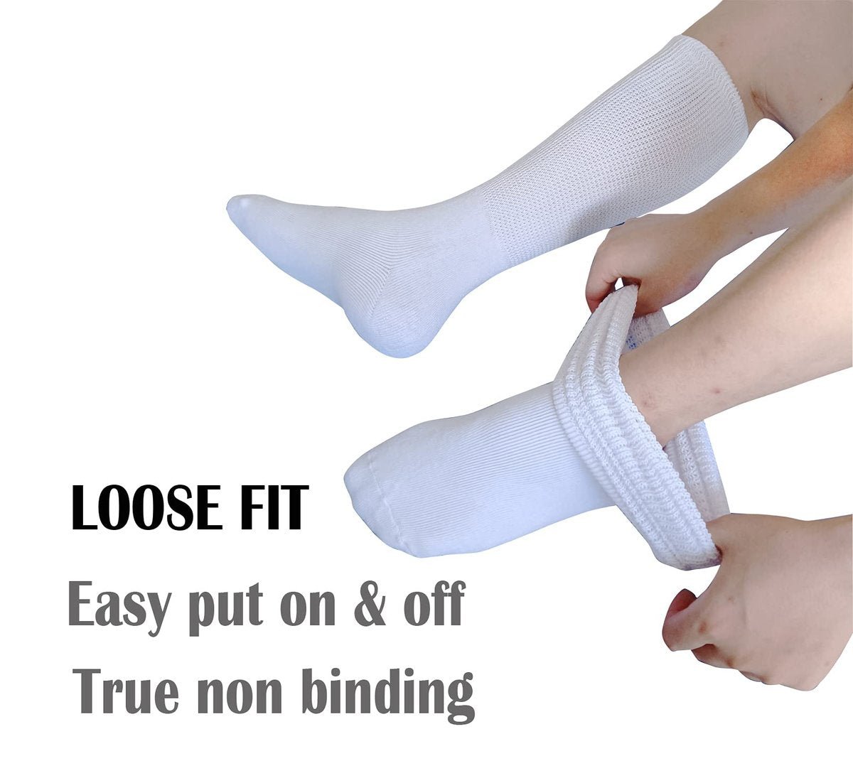 CIRZUEX Extrawide Socken für Lymphödem, geschwollene Füße und Beine, bariatrische Socken, Gipsverband-Socken, diabetische, nicht einschnürende Neuropathie-Schwellungen, Damen und Herren, 2 Paar