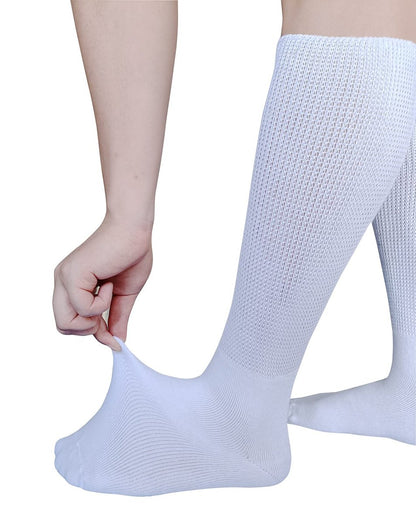 CIRZUEX Extrawide Socken für Lymphödem, geschwollene Füße und Beine, bariatrische Socken, Gipsverband-Socken, diabetische, nicht einschnürende Neuropathie-Schwellungen, Damen und Herren, 2 Paar