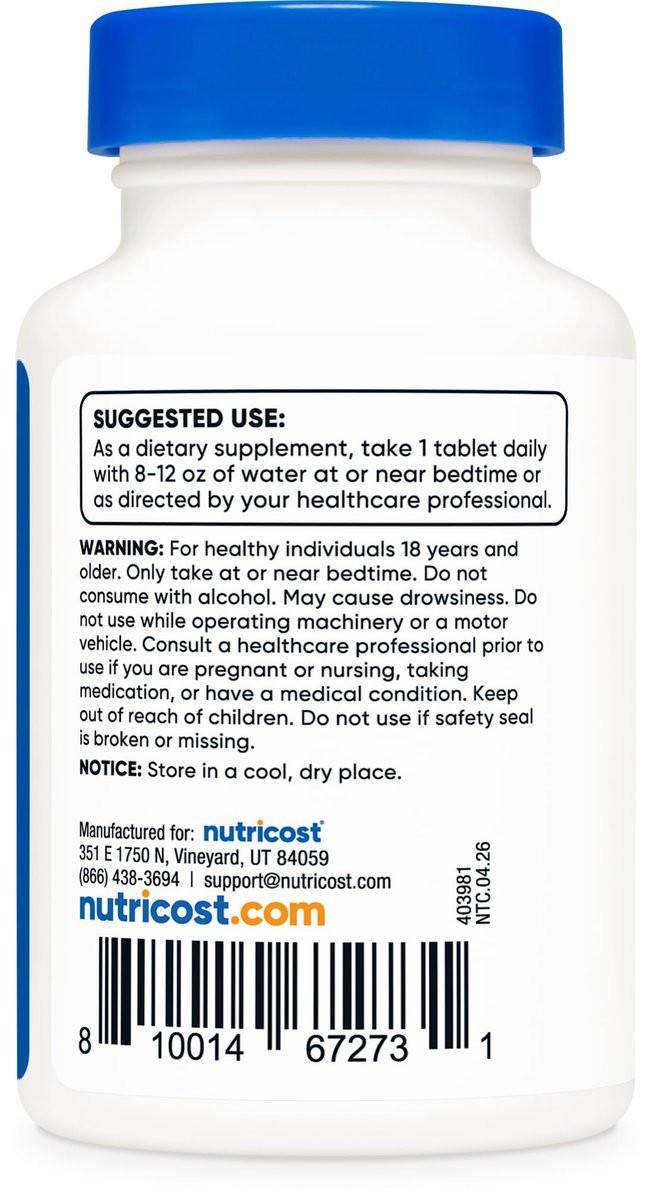 Nutricost Melatonin 10mg, 240 Tabletten – 10mg pro Portion, Non-GMO, Glutenfrei