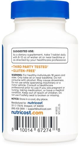 Nutricost Melatonin 12mg, 240 Tabletten – 12mg pro Portion, Nicht-GMO, Glutenfrei