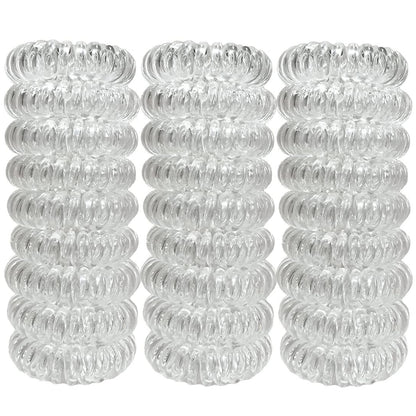 RN BEAUTY 27-teilige Spiral-Haarspangen: Wasserfeste elastische rückstandslose Pferdeschwanzhalter, farblos 4 cm, keine Druckstellen