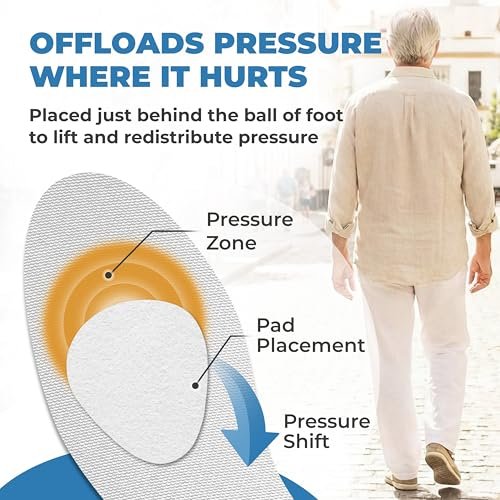Homergy Metatarsal Pads für Damen und Herren – 12 Stück, 6 mm dick, Ballenpolster für ganztägige Schmerzlinderung und Komfort – Vorfußpolster bei Metatarsalgie, Morton-Neurom