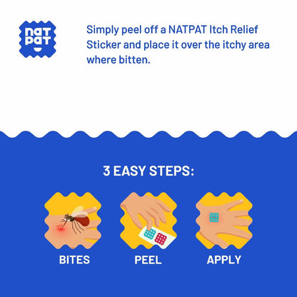 NATPAT Magic Patch Itch Relief Sticker - Insektenstich-Pflaster für Mücken, Zecken, Kriebelmücken, Sandfliegen und Bettwanzen - Buzzpatch - 32 Stück