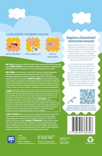 NATPAT Magic Patch Itch Relief Sticker - Insektenstich-Pflaster für Mücken, Zecken, Kriebelmücken, Sandfliegen und Bettwanzen - Buzzpatch - 32 Stück