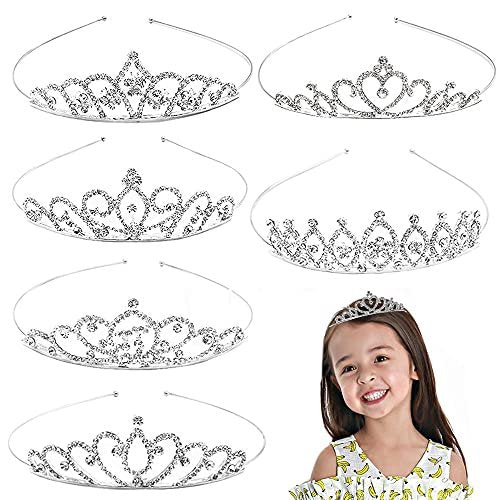 6er-Pack Kristall-Tiara-Krone, Strass-Prinzessinnen-Krone, Silberkristall-Tiara für Mädchen, Frauen, Hochzeiten, Partys, Prom-Kopfbedeckungen