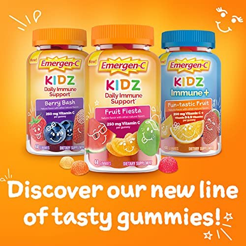 Emergen-C Kidz Tägliche Immununterstützung Gummibärchen mit Vitamin C und B-Vitaminen, Frucht-Fiesta-Geschmack - 44 Stück