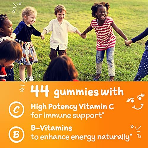 Emergen-C Kidz Tägliche Immununterstützung Gummibärchen mit Vitamin C und B-Vitaminen, Frucht-Fiesta-Geschmack - 44 Stück