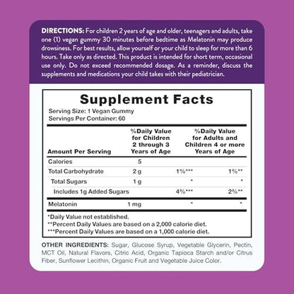 Nature's Truth Melatonin Gummis | 1 mg | 60 Stück | gemischter Beerengeschmack | Vegan, Non-GMO & Glutenfrei