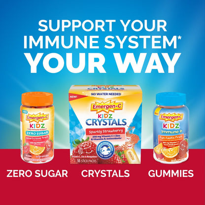 Emergen-C Kidz Immunstärkende Gummibärchen mit Vitamin C, Zink, Mangan, B-Vitaminen & Vitamin D – 44 Stück – Fruchtgeschmack