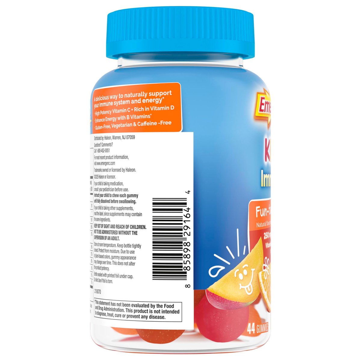 Emergen-C Kidz Immunstärkende Gummibärchen mit Vitamin C, Zink, Mangan, B-Vitaminen & Vitamin D – 44 Stück – Fruchtgeschmack