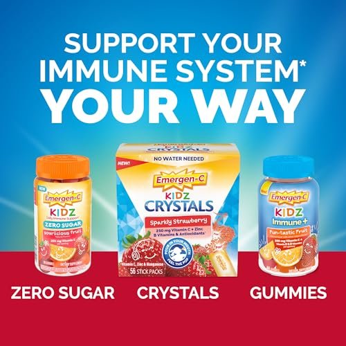 Emergen-C Kidz Immunstärkende Gummibärchen mit Vitamin C, Zink, Mangan, B-Vitaminen & Vitamin D – 44 Stück – Fruchtgeschmack