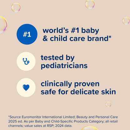 Johnson's Baby Hautpflegende Feuchtigkeits-Baby-Waschcreme, Vanille & Haferduft, Tränenfrei, Hypoallergen, 20,3 Fl. Oz