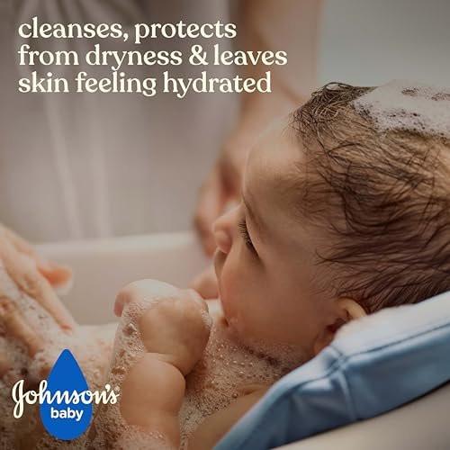 Johnson's Baby Hautpflegende Feuchtigkeits-Baby-Waschcreme, Vanille & Haferduft, Tränenfrei, Hypoallergen, 20,3 Fl. Oz