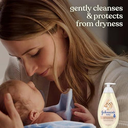 Johnson's Baby Hautpflegende Feuchtigkeits-Baby-Waschcreme, Vanille & Haferduft, Tränenfrei, Hypoallergen, 20,3 Fl. Oz