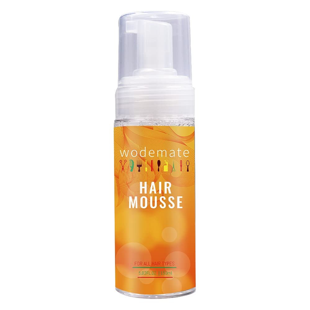 wodemate Mousse für lockiges Haar, Perücke oder Haarverlängerung, extra fester Edge Control Mousse, feuchtigkeitsbeständig, langanhaltende Frizz-Kontrolle mit flexiblem Halt, Haarschaum für alle Haartypen 150ml