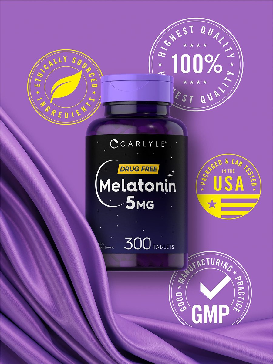 Carlyle Melatonin 5mg | 300 Tabletten | Schlafunterstützung | Vegetarisch, Nicht-GVO, Glutenfrei