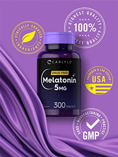 Carlyle Melatonin 5mg | 300 Tabletten | Schlafunterstützung | Vegetarisch, Nicht-GVO, Glutenfrei
