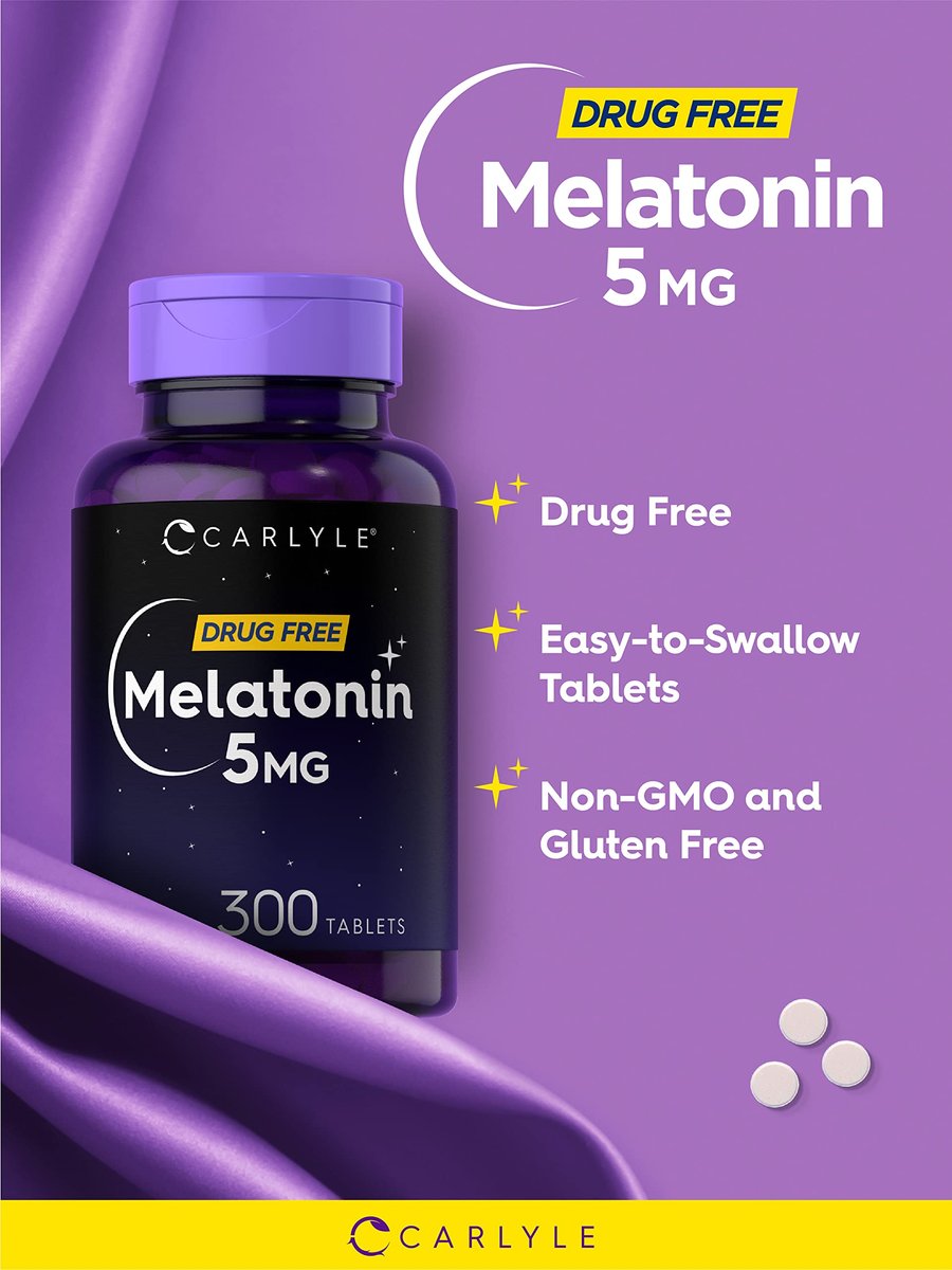 Carlyle Melatonin 5mg | 300 Tabletten | Schlafunterstützung | Vegetarisch, Nicht-GVO, Glutenfrei