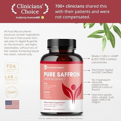 Safran-Präparate – 100% reiner Safran-Extrakt Kapseln – Steigert Energie & Stimmung, unterstützt Herz- & Augengesundheit