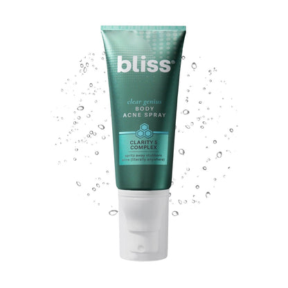 Bliss Clear Genius Body Acne Spray – 3,5 Fl Oz – Maximalstärke mit 2% Salicylsäure & Niacinamid – Bekämpft Körperakne & verhindert zukünftige Ausbrüche – Nach dem Training – Rein – Vegan & Tierversuchsfrei