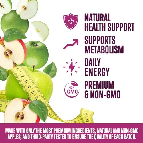 Apfelessig Gummibärchen 1000 mg pro Portion – Zuckerfreie ACV Gummis, max. Stärke, mit Vitamin B12 für Stoffwechsel & Energie, Keto-freundlich, vegan, 60 Gummis