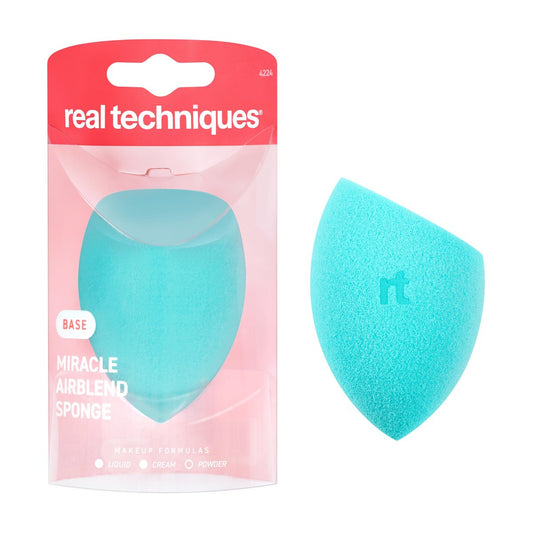 Real Techniques Miracle Airblend Schwamm – Mattierender Make-up-Schwamm für flüssige, cremige & pudrige Produkte, mittlere bis hohe Deckkraft, latexfrei, 1 Stück