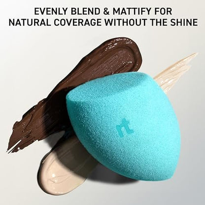 Real Techniques Miracle Airblend Schwamm – Mattierender Make-up-Schwamm für flüssige, cremige & pudrige Produkte, mittlere bis hohe Deckkraft, latexfrei, 1 Stück