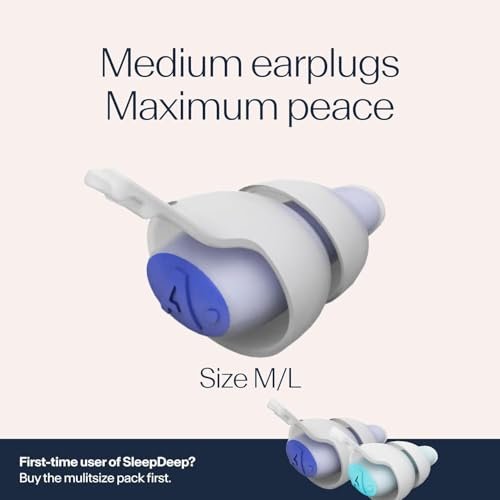 Alpine SleepDeep – Weiche Ohrstöpsel für Schlaf und Konzentration – Neue 3D-ovale Form und geräuschreduzierendes Gel für bessere Dämpfung – 27 dB – Ideal für Seitenschläfer – 1 Paar wiederverwendbar: M/L Weiß