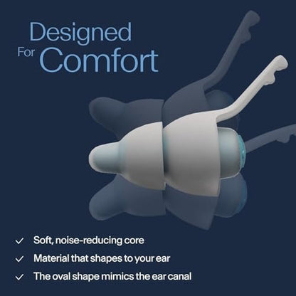 Alpine SleepDeep – Weiche Ohrstöpsel für Schlaf und Konzentration – Neue 3D-ovale Form und geräuschreduzierendes Gel für bessere Dämpfung – 27 dB – Ideal für Seitenschläfer – 1 Paar wiederverwendbar: M/L Weiß