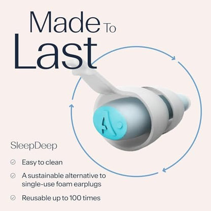 Alpine SleepDeep – Weiche Ohrstöpsel für Schlaf und Konzentration – Neue 3D-ovale Form und geräuschreduzierendes Gel für bessere Dämpfung – 27 dB – Ideal für Seitenschläfer – 1 Paar wiederverwendbar: M/L Weiß
