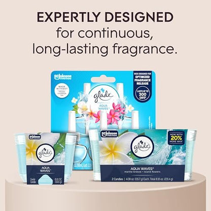 Glade Duftkerze Aqua Waves – 3er-Pack, 3-Docht-Kerze mit ätherischen Ölen, 6,8 oz pro Kerze
