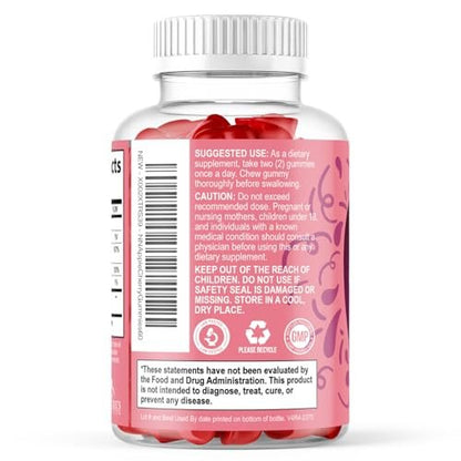 Apfelessig Gummibärchen 1000mg pro Portion - Zuckerfreie ACV Gummivitamine - Vitamin B12 & B6 für Energie - Verdauung, Entgiftung & Reinigung - Vegan, Glutenfrei, Nicht-GVO - 60 Gummibärchen