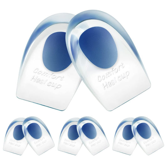 Fersenkissen gegen Achillessehnenentzündung & Plantarfasziitis – 6er-Pack Gel-Einlegesohlen für Fersenschmerzen, Fußgewölbeunterstützung, für Damen & Herren