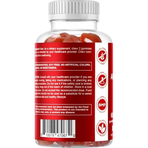 Vitamatic Apfelessig Gummis – 1000 mg pro Portion – 60 vegane Gummis – ACV Gummis für Entgiftung, Gewichtsverlust, Energie, Verdauung & Darmgesundheit