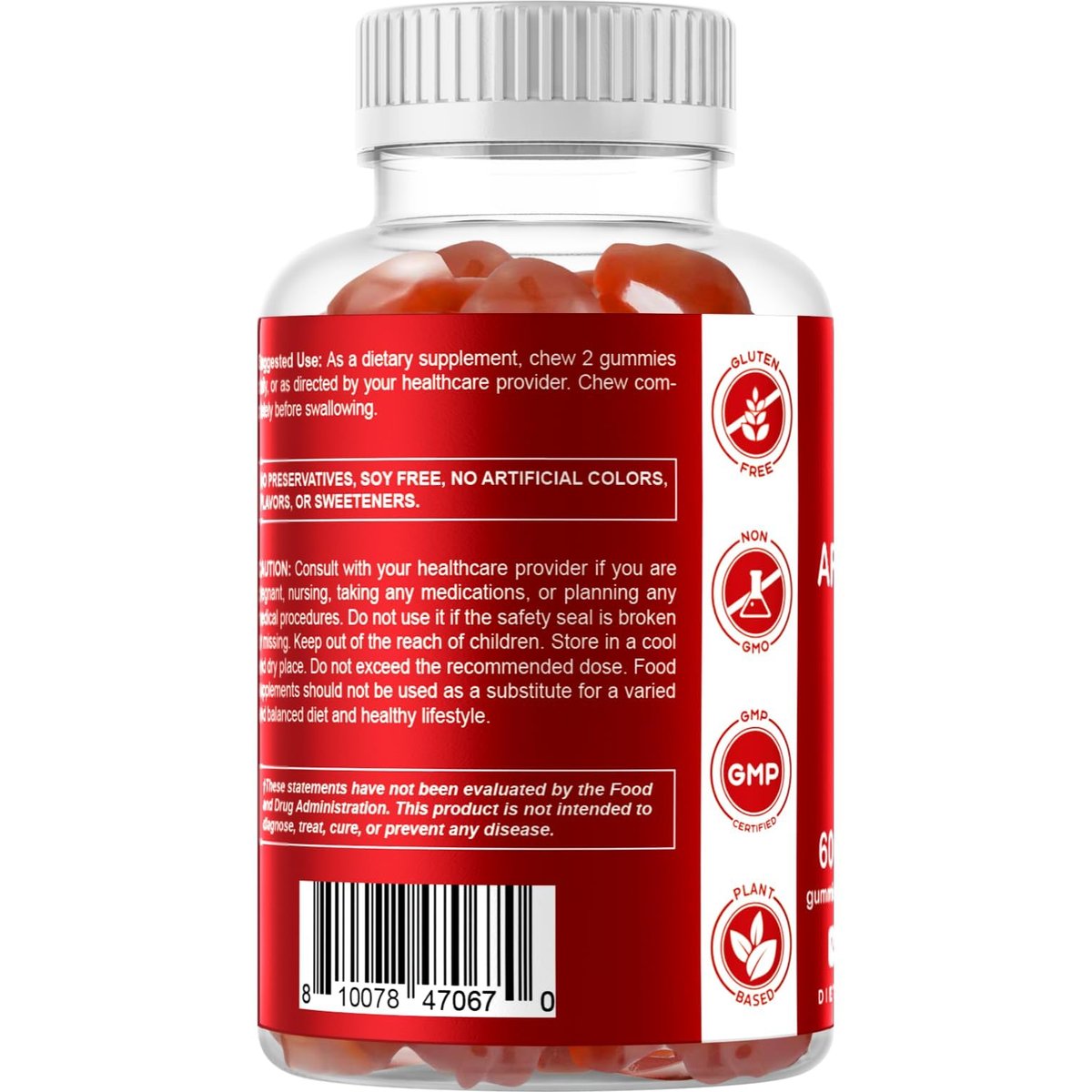 Vitamatic Apfelessig Gummis – 1000 mg pro Portion – 60 vegane Gummis – ACV Gummis für Entgiftung, Gewichtsverlust, Energie, Verdauung & Darmgesundheit