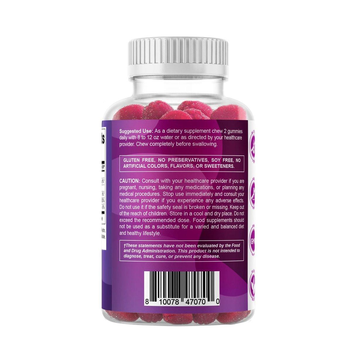 Vitamatic Biotin Gummies 10.000 mcg für stärkeres Haar, Haut & Nägel - 60 vegane Gummibärchen - Auch bekannt als Vitamin B7 (1 Flasche)
