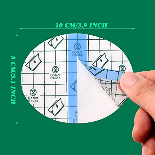 Nuanchu 60 Stück Transparente Dehnbare Klebebandagen, wasserdicht, klare Wundauflagen für Schwimmhaut, Ellipse (3,2 x 4 Zoll)