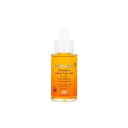 Derma E Vitamin C Glow Gesichtsöl – 30 ml | Nährendes, aufhellendes Öl mit Vitamin C, Kurkuma, Sanddorn und Himbeere für strahlende Haut